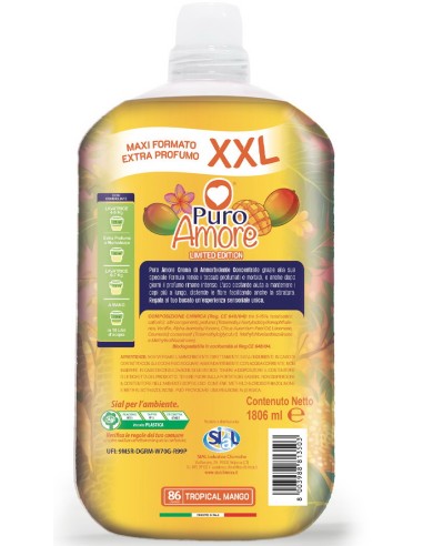 Puro Amore Ammorbidente Concentrato 86 Lavaggi 1806ml - Tropical Mango